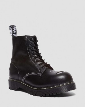 Men's Dr Martens 1460 Pascal Bex Exposed Steel Toe Lace Up Boots Black | Singapore_Dr31783